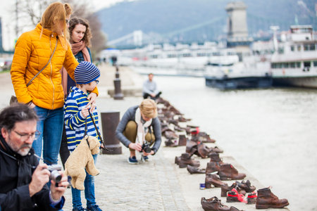 Shoes on the Danube Bank a memorial in honor of the Jews killed by fascist Arrow Cross militiamen in...