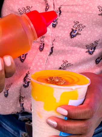 Chontaduro street sell at Cali city center