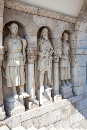 Fisherman Bastion a terrace located on the Buda bank of the Danube at the Castle hill built on 1902のeditorial素材