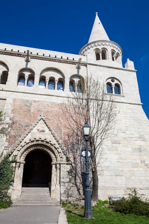 Entrance to the Fisherman Bastion a terrace located on the Buda bank of the Danube at the Castle hill built on 1902のeditorial素材