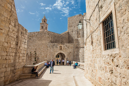 Inner part of Ploce gate at the beautiful Dubrovnik wallsのeditorial素材