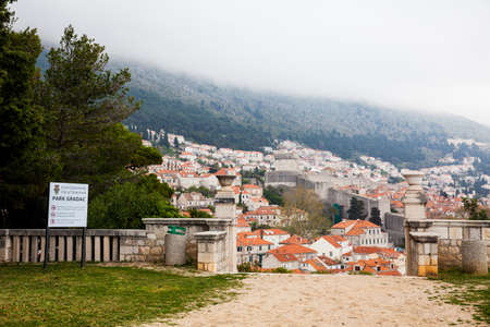 City of Dubrovnik seen from the free public Gradac Parkの写真素材