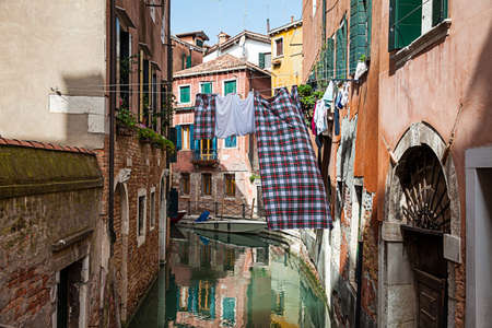 The picturesque canals of the beautiful Venice cityの写真素材