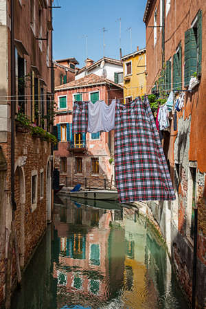 The picturesque canals of the beautiful Venice cityの写真素材