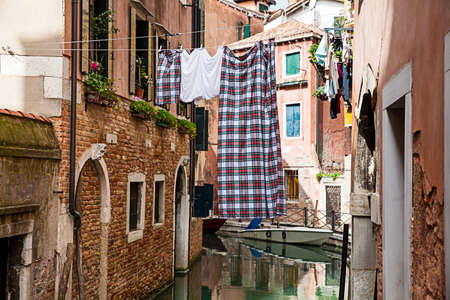 The picturesque canals of the beautiful Venice cityの写真素材