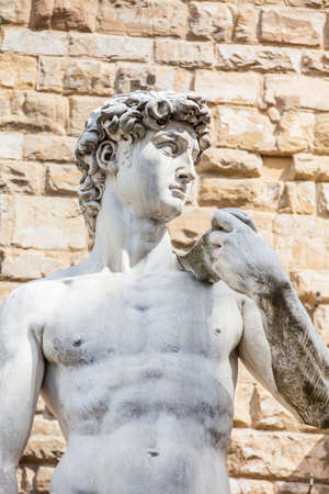 Replica of Statue of David by the Italian artist Michelangelo placed at the Piazza della Signoria in Florence on 1910の写真素材