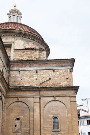 Facade of the Medici Chapel located at Piazza of Madonna degli Aldobrandini in Florenceの写真素材