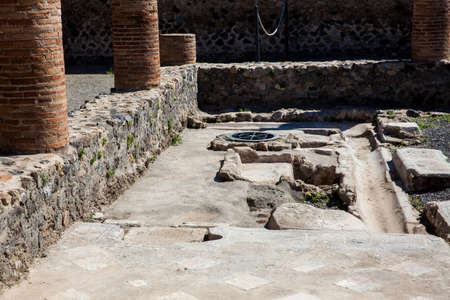 Ruins of the houses in the ancient city of Pompeiiの写真素材