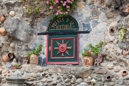 Door of the History in the small beautiful town of Monguiのeditorial素材