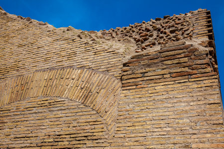 Detail of the walls of the famous Colosseum in Romeのeditorial素材