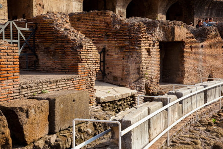 Tourists visiting the Interior of the famous Colosseum in Romeのeditorial素材