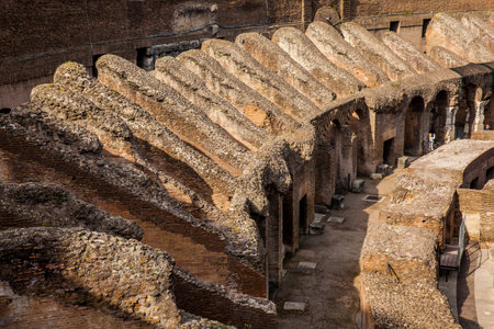 Tourists visiting the Interior of the famous Colosseum in Romeのeditorial素材