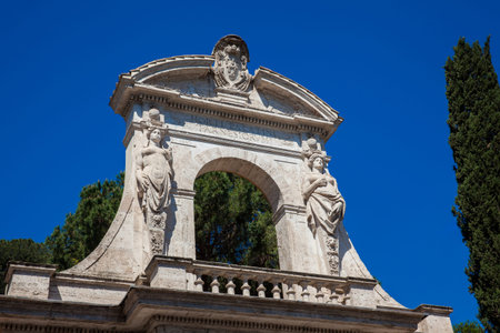 Entrance to the Palatine Hill in Romeの写真素材