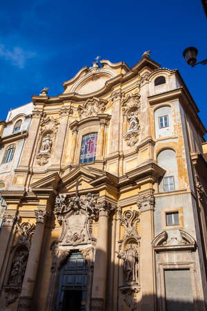 The beautiful Baroque style church of Santa Maria Maddalena in Rome completed in 1699の写真素材