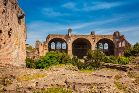 The Basilica of Maxentius and Constantine in the Roman Forum in Romeのeditorial素材