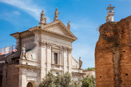 Church of Santa Francesca Romana at the Roman Forum in Romeの写真素材