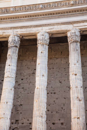 Detail of the surviving side colonnade of the Temple of Hadrianの写真素材