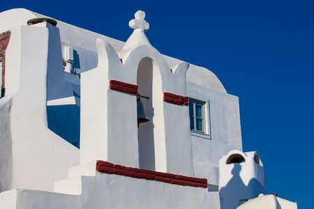 Traditional architecture of the churches of the Oia City in Santorini Islandの写真素材