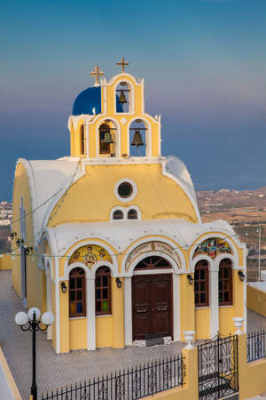 Saint John church in Fira city at Santorini Islandの写真素材