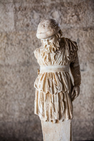 ATHENS, GREECE - APRIL, 2018: Herm in the form of a Silenus at the Stoa of Attalos in Athensのeditorial素材