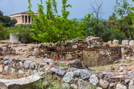 Ruins of the a Ancient Agora in Athensの写真素材