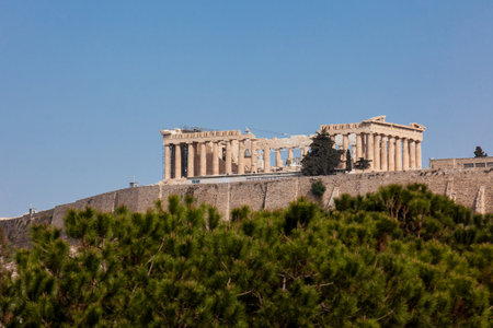 The ancient Acropolis at Athens city centerのeditorial素材
