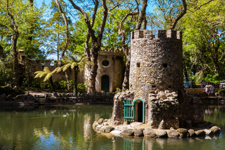 SINTRA, PORTUGAL - MAY, 2018: Gardens of Pena Park at the municipality of Sintraのeditorial素材