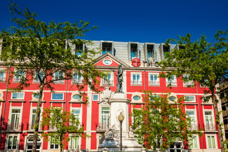 PORTO, PORTUGAL - MAY, 2018: Facade of the hotel NH Collection Porto Batalha located in a renovated 18th century palaceのeditorial素材