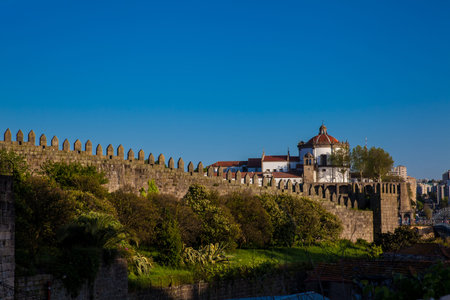 Fernandine Walls of Porto and the Monastery of Serra do Pilar located at Vila Nova de Gaia in...