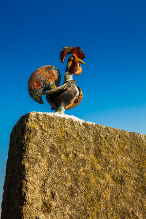 PORTO, PORTUGAL - MAY, 2018: The Rooster of Barcelos one of the most common symbols of Portugalのeditorial素材