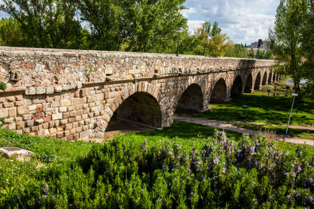 The historical Roman bridge of Salamanca also known as Puente Mayor del Tormes