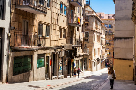SALAMANCA, SPAIN - MAY, 2018: Beautiful streets and architecture of the antique buildings of the old city in Salamancaのeditorial素材