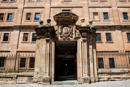 SALAMANCA, SPAIN - MAY, 2018: Historic building of the Royal College of the Holy Spirit of the Society of Jesus, commonly called La Clerencia, built in Salamanca between the 17th and 18th centuries and currently the headquarters of the University of Salamのeditorial素材