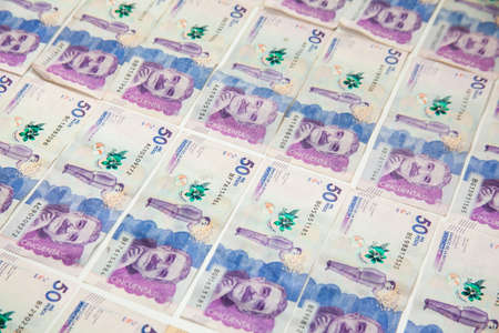 Group of Colombian banknotes. Colombian money. finances backgroundの写真素材