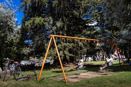 BOGOTA, COLOMBIA - NOVEMBER, 2020: Sunny day at the beautiful gardens of the Chico Park and Museumのeditorial素材