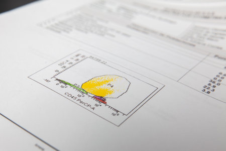 Patient flow cytometry test report. Flow cytometry.の写真素材