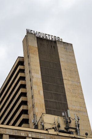Bogota, Colombia - 19 October 2023- Nemqueteba building where the Labor and Family judicial offices of Bogota operate.のeditorial素材