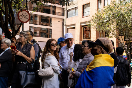 Bogota, Colombia - 14th November 2023. Citizen protest in front of the Ministry of Health against...
