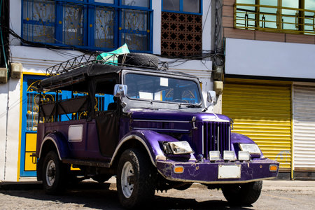 Traditional yipao at the heritage town of Salamina located at the Caldas department in Colombia.の写真素材