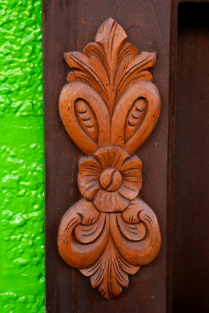 Beautiful facade of the houses at the historical center of the heritage town of Salamina located at the Caldas department in Colombia.の写真素材