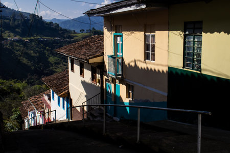 Beautiful streets at the historical downtown of the heritage town of Salamina located at the Caldas...