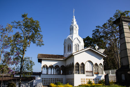 SALAMINA, COLOMBIA - JANUARY 14, 2024: Historical cemetery Our Lady of La Valvanera of the beautiful heritage town of Salamina in the department of Caldas in Colombiaのeditorial素材
