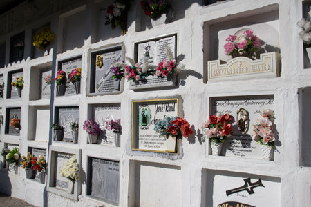 SALAMINA, COLOMBIA - JANUARY 14, 2024: Historical cemetery Our Lady of La Valvanera of the beautiful heritage town of Salamina in the department of Caldas in Colombiaのeditorial素材