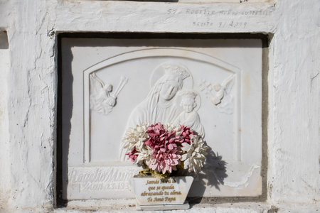 SALAMINA, COLOMBIA - JANUARY 14, 2024: Historical cemetery Our Lady of La Valvanera of the beautiful heritage town of Salamina in the department of Caldas in Colombiaのeditorial素材