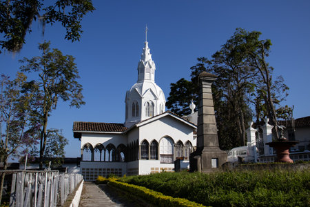 SALAMINA, COLOMBIA - JANUARY 14, 2024: Historical cemetery Our Lady of La Valvanera of the beautiful heritage town of Salamina in the department of Caldas in Colombiaのeditorial素材