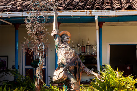 AGUADAS, COLOMBIA - JANUARY 15, 2024: Statue of the famous traditional character called El Putas de Aguadasのeditorial素材