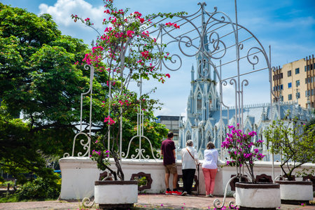 Senior adults traveling together having fun. Senior adults in Cali Colombia. Senior lifestyle. Senior travel.の写真素材