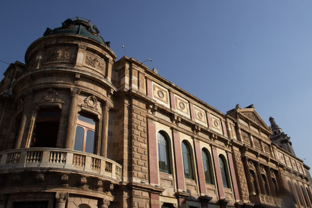 Beautiful historic buildings around the famous Zocalo at the center of Mexico City.の写真素材