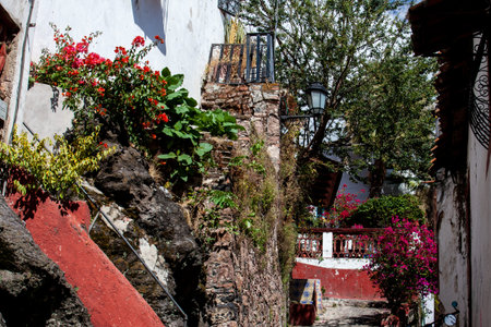 View of the beautiful colonial Magical Town of Taxco de Alarcon located in the Mexican state of Guerrero.の写真素材