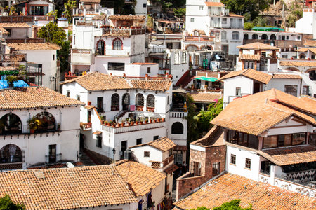 View of the beautiful colonial Magical Town of Taxco de Alarcon located in the Mexican state of Guerrero.の写真素材